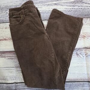 St. Johs Bay Straight Fit Corduroy Brown Pants Dark Academia Preppy Size 10P